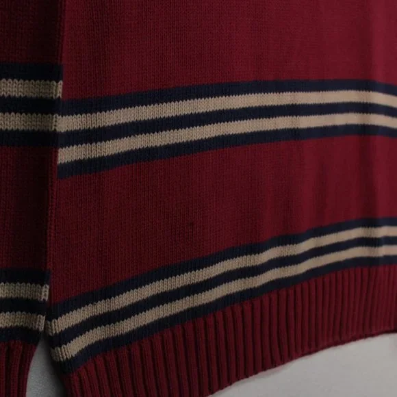 Vintage Eddie Bauer Sweater Men's Medium Red Long Sleeve Striped - Picture 3 of 12